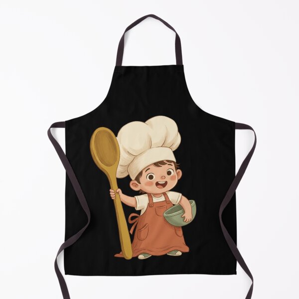 Item preview, Little Chef Giant Wooden Spoon Cute Kid Baker Storybook Art designed and sold by mood-draftsman.