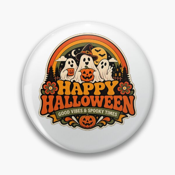 Item preview, Happy Halloween good vibes & spooky times designed and sold by DailyQuestPrint.