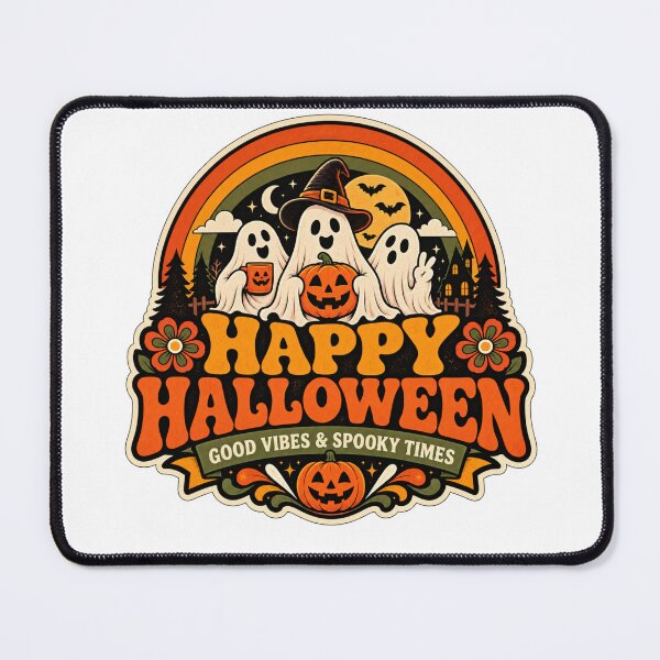 Item preview, Happy Halloween good vibes & spooky times designed and sold by DailyQuestPrint.