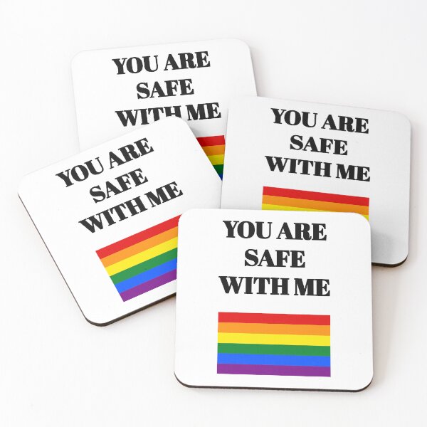 Artikelvorschau, Slogan für LGBT-Rechte – Regenbogenflagge der Schwulenbewegung – Bei mir bist du sicher entworfen und verkauft von Inspirationmotivation.