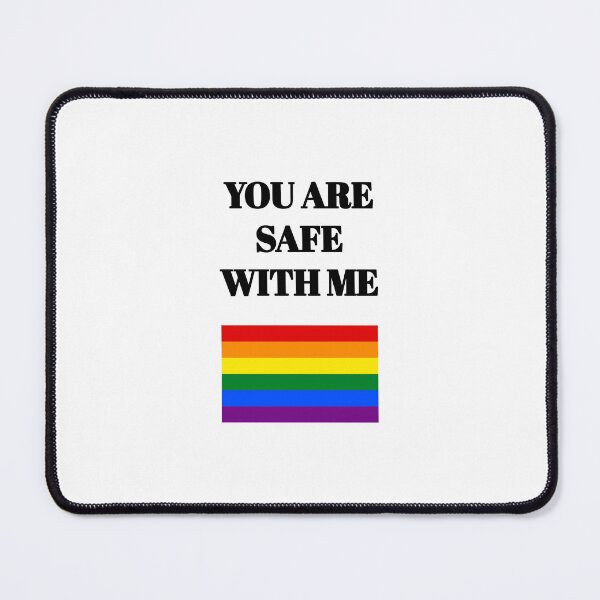 Item preview, LGBT rights slogan - Gay Pride Rainbow Flag - You Are Safe With Me designed and sold by Inspirationmotivation.