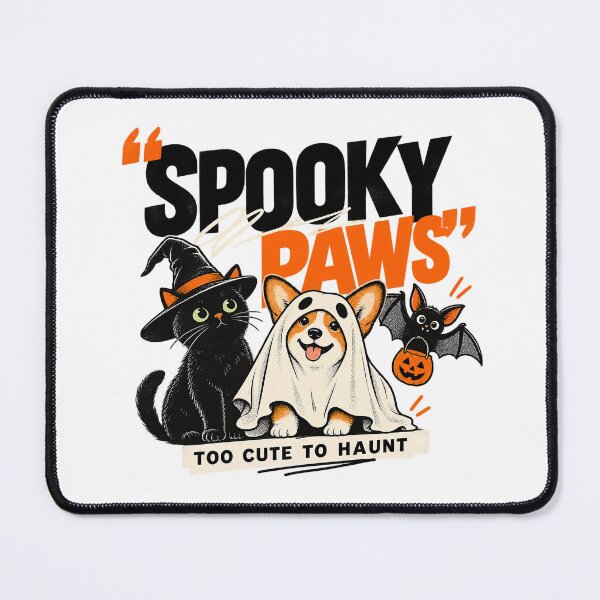 Item preview, Spooky Paws Halloween Ghost Dog and Witch Cat designed and sold by zzz888.