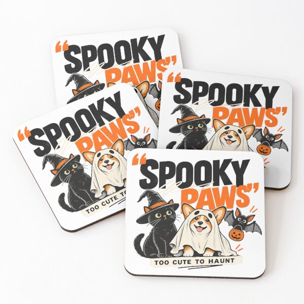 Item preview, Spooky Paws Halloween Ghost Dog and Witch Cat designed and sold by zzz888.