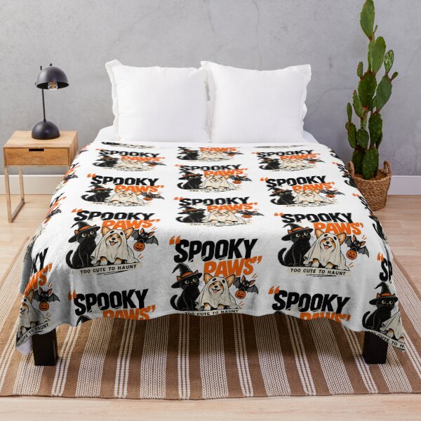 Item preview, Spooky Paws Halloween Ghost Dog and Witch Cat designed and sold by zzz888.