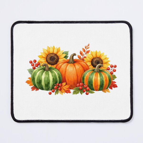 Item preview, Watercolor Autumn Pumpkins, Sunflowers and Berries designed and sold by silviaol.