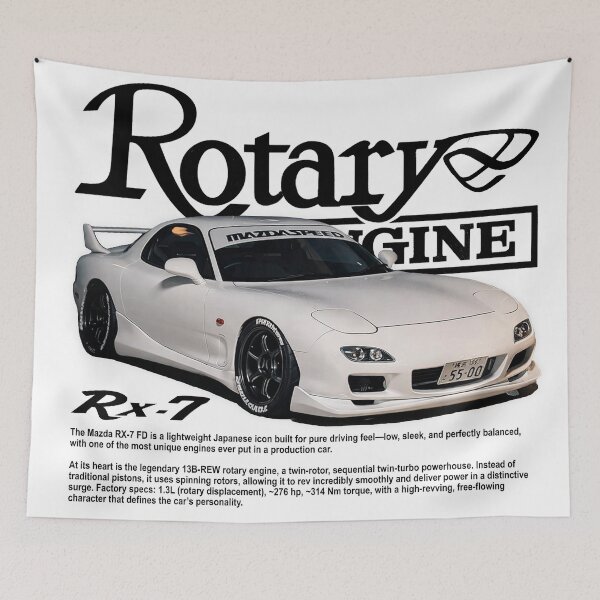 Item preview, Mazda RX-7 FD T-Shirt JDM Rotary Car Enthusiast Design designed and sold by 444WORKS.