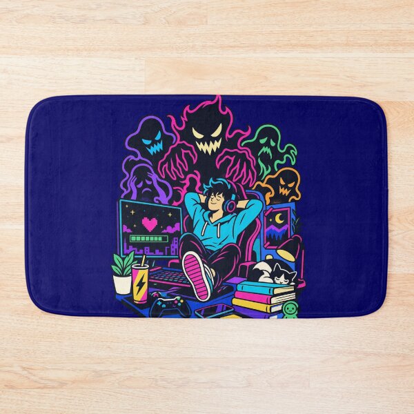 Item preview, Spooky Neon Gaming Room with Ghosts designed and sold by karamram.