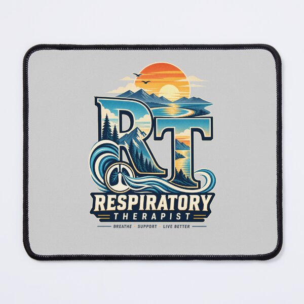 Item preview, Vintage Sunset Mountain RT Respiratory Therapist designed and sold by ClinicalHubs.
