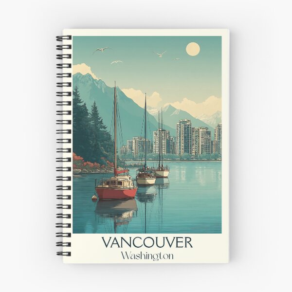 Item preview, Vancouver Washington Vintage Travel Poster | Columbia River Art designed and sold by TuncGK.