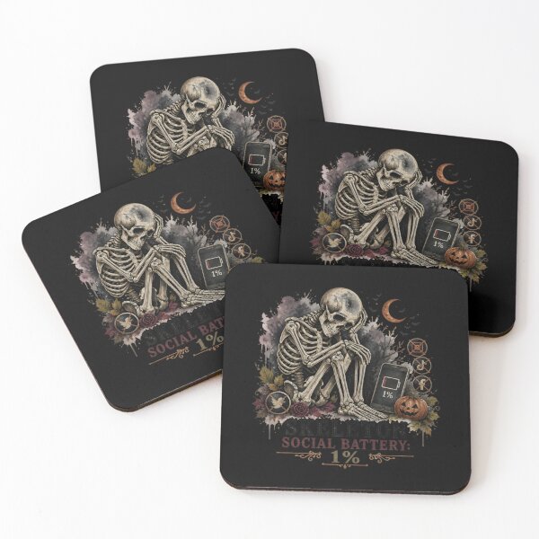 Item preview, Skeleton Social Battery: 1% designed and sold by LiviuGligoros.