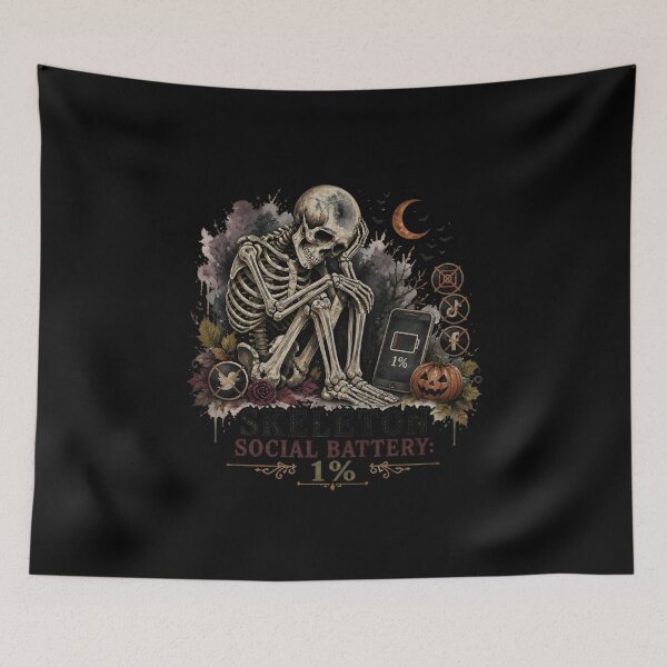 Item preview, Skeleton Social Battery: 1% designed and sold by LiviuGligoros.