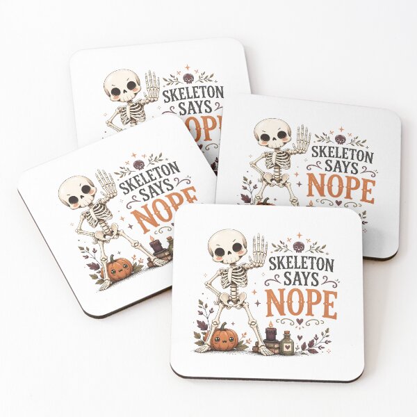 Item preview, Skeleton Says Nope designed and sold by LiviuGligoros.