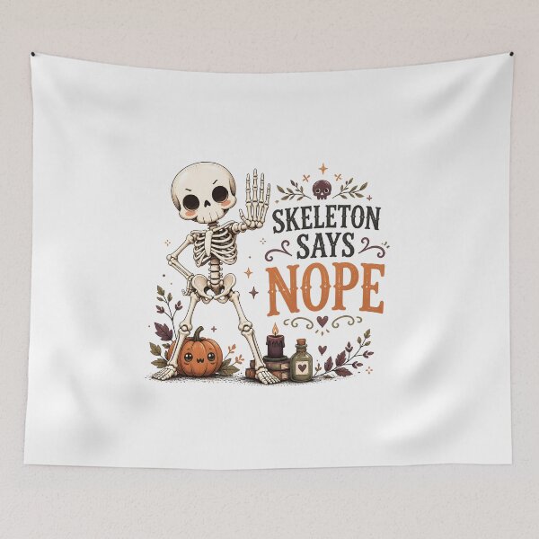 Item preview, Skeleton Says Nope designed and sold by LiviuGligoros.