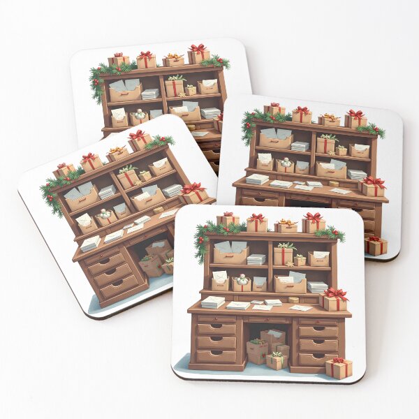 Item preview, Whimsical Christmas Post Office – Cozy Christmas Mailroom designed and sold by ArtemisEutopia.
