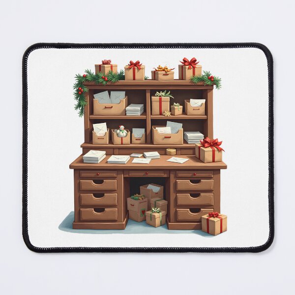 Item preview, Whimsical Christmas Post Office – Cozy Christmas Mailroom designed and sold by ArtemisEutopia.