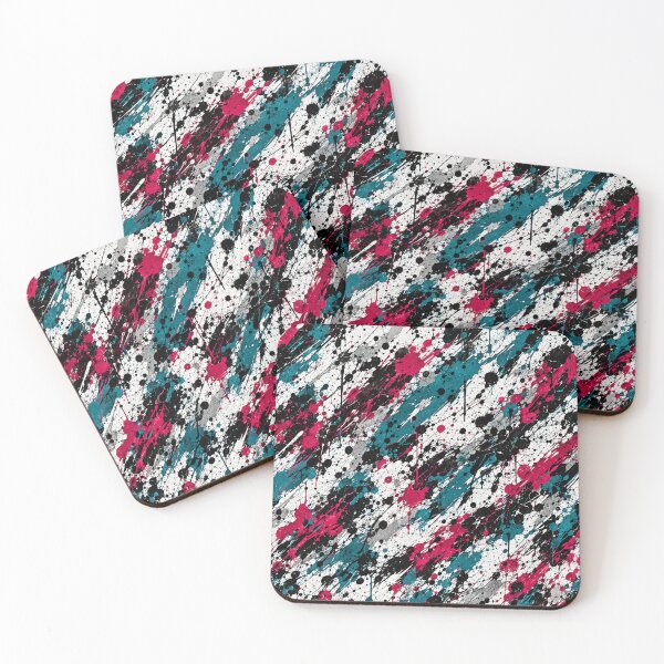 Item preview, Magenta and Teal Splatter Action Abstract Art designed and sold by THE SPLATTERED HAUS BY SAGE BANKS.