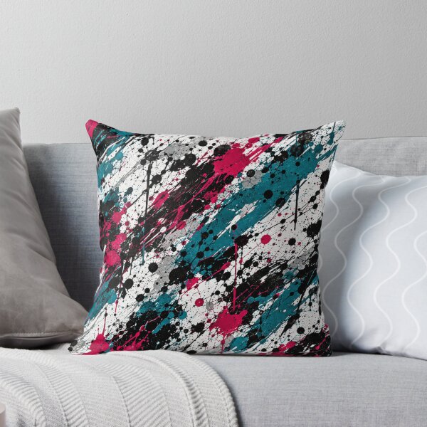 Item preview, Magenta and Teal Splatter Action Abstract Art designed and sold by THE SPLATTERED HAUS BY SAGE BANKS.