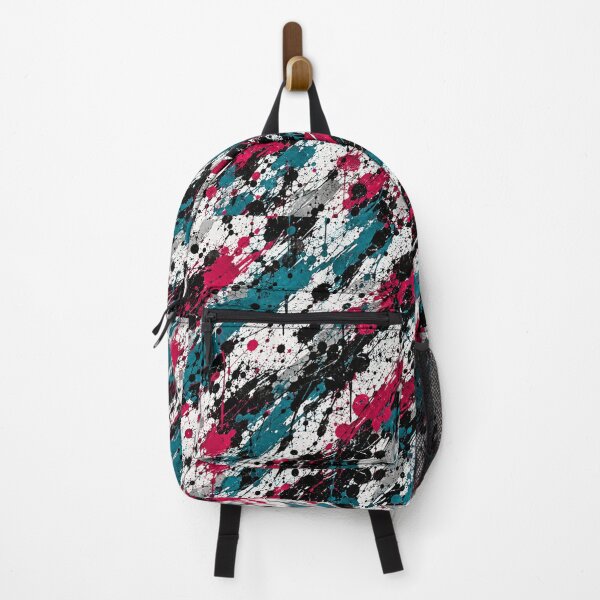 Item preview, Magenta and Teal Splatter Action Abstract Art designed and sold by THE SPLATTERED HAUS BY SAGE BANKS.