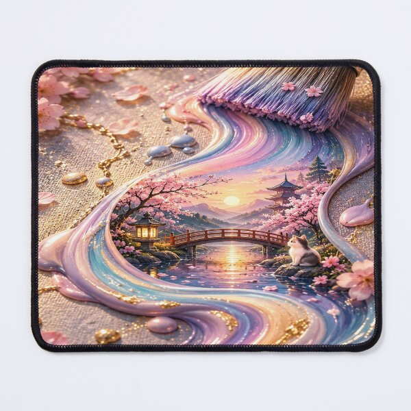 Item preview, Magical Rainbow River and Cherry Blossom Dreamscape designed and sold by DaryaArtFrance.
