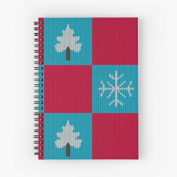 Item preview, Red and Teal Knitted Christmas Checkerboard Pattern - Snowflake and Pine Tree Grid designed and sold by Caterina@.