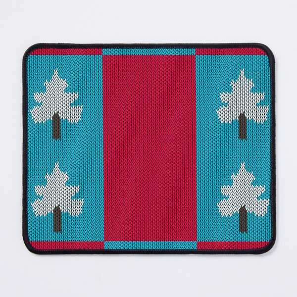 Item preview, Red and Teal Knitted Christmas Checkerboard Pattern - Snowflake and Pine Tree Grid designed and sold by Caterina@.