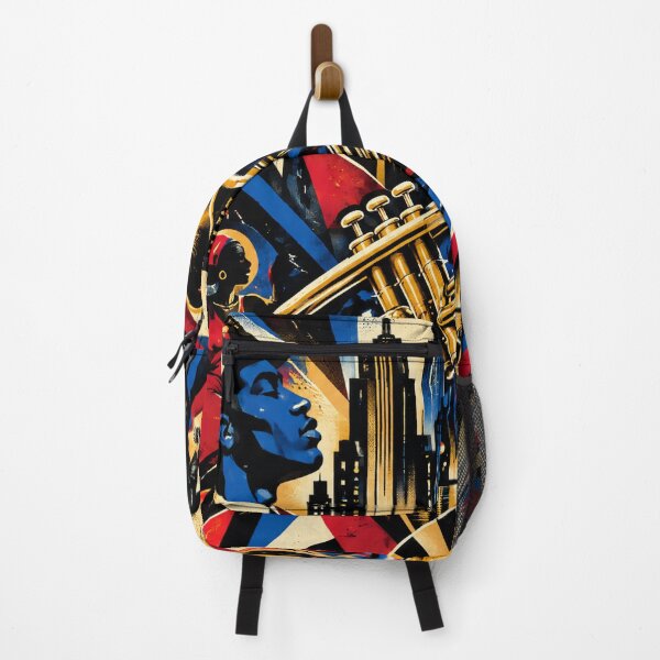 Item preview, Vintage Jazz Trumpet City Skyline Art Print designed and sold by Avenuse style.