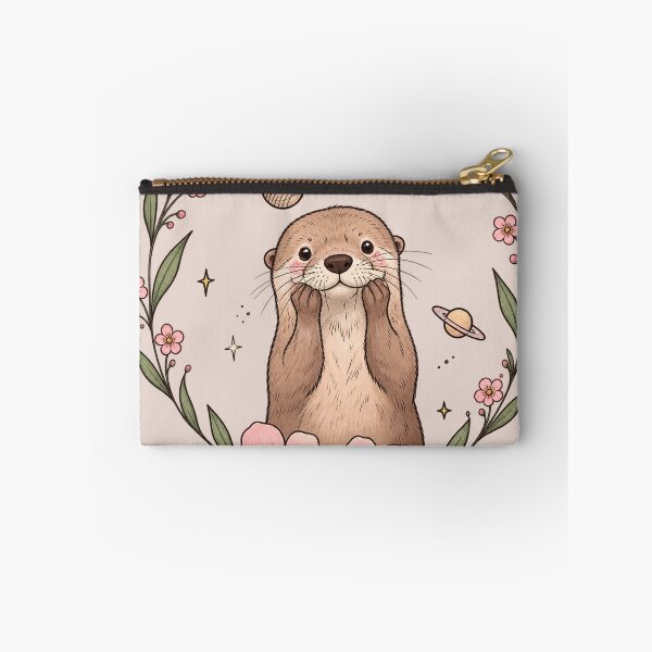 Item preview, Cute Otter Blossom Garden – Kawaii Nature & Space Illustration designed and sold by thatskawaii.