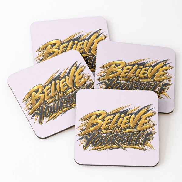 Item preview, Believe in Yourself – Black & Gold Motivational Typography Design designed and sold by NEFERSIGN.