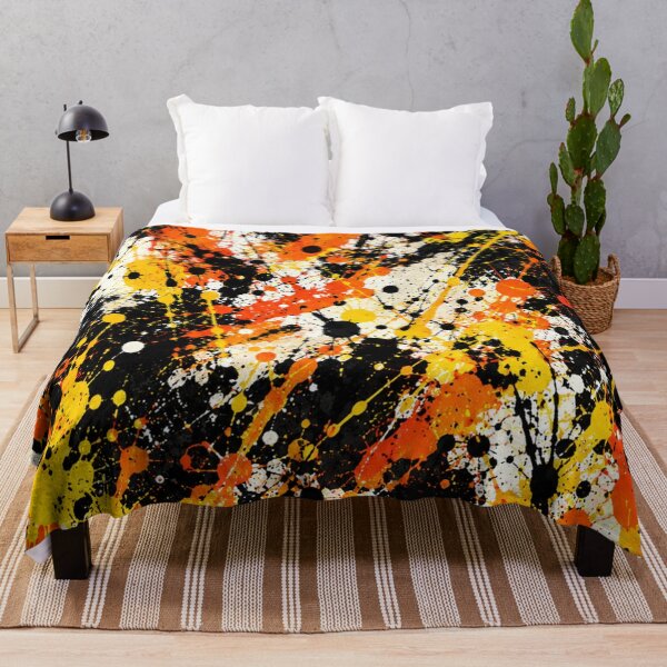 Item preview, Amber and Onyx Splatter Action Abstract Art designed and sold by THE SPLATTERED HAUS BY SAGE BANKS.