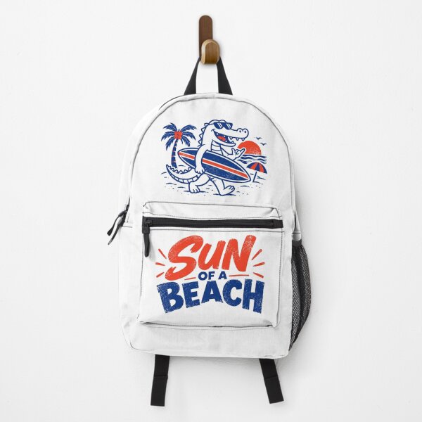 Item preview, Sun of a Beach – Funny Surfing Alligator Retro Beach Design designed and sold by afOOli.