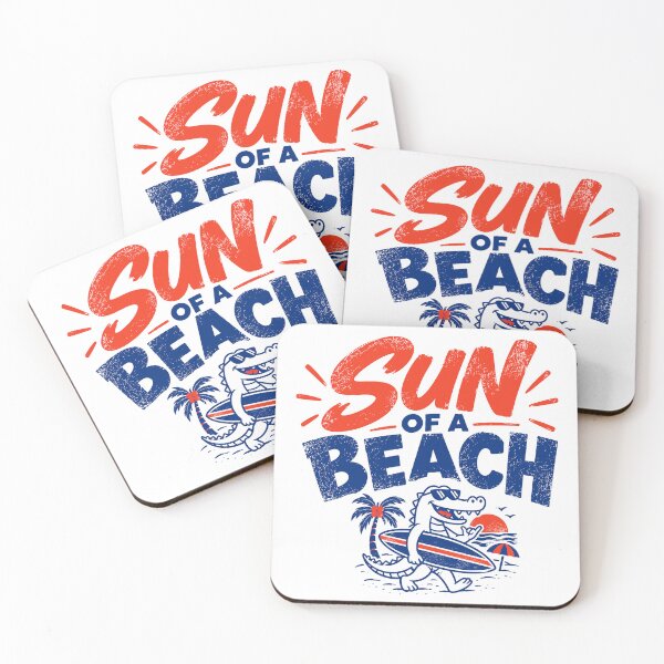 Item preview, Sun of a Beach – Funny Surfing Alligator Retro Beach Design designed and sold by afOOli.