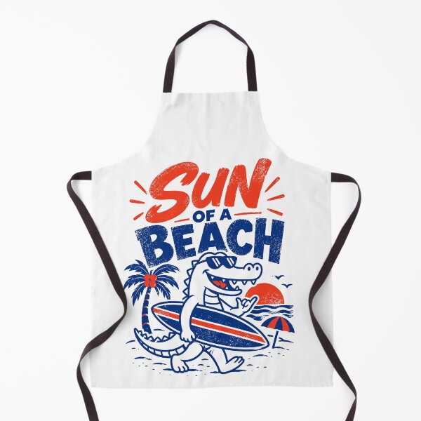 Item preview, Sun of a Beach – Funny Surfing Alligator Retro Beach Design designed and sold by afOOli.