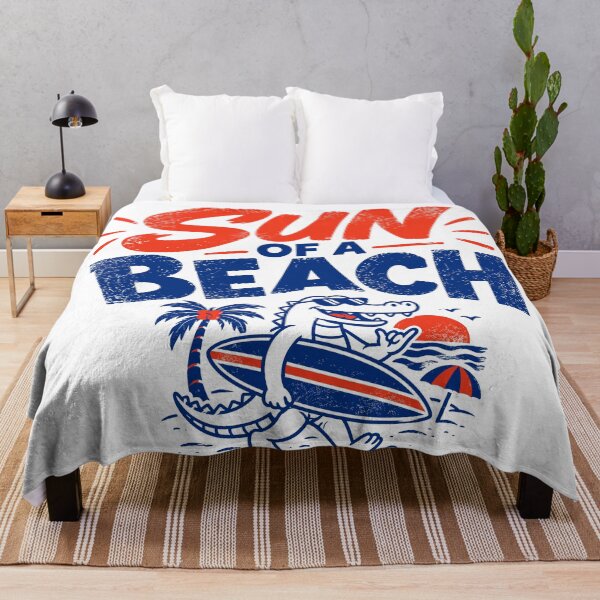 Item preview, Sun of a Beach – Funny Surfing Alligator Retro Beach Design designed and sold by afOOli.