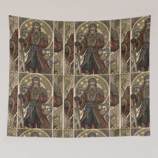 Item preview, Auron in the style of Alphonse Mucha designed and sold by Solace Sparkles.