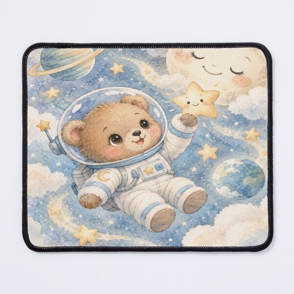 Item preview, Cute Teddy Bear Astronaut in Space designed and sold by DaryaArtFrance.