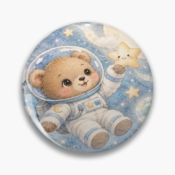 Item preview, Cute Teddy Bear Astronaut in Space designed and sold by DaryaArtFrance.
