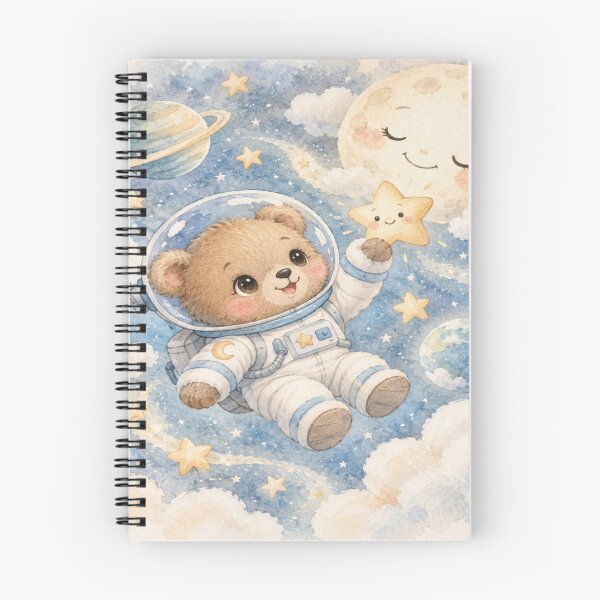Item preview, Cute Teddy Bear Astronaut in Space designed and sold by DaryaArtFrance.