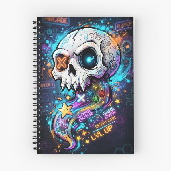 Item preview, Retro Arcade Gamer Skull Game Over Design designed and sold by Skulls & Calaveras.