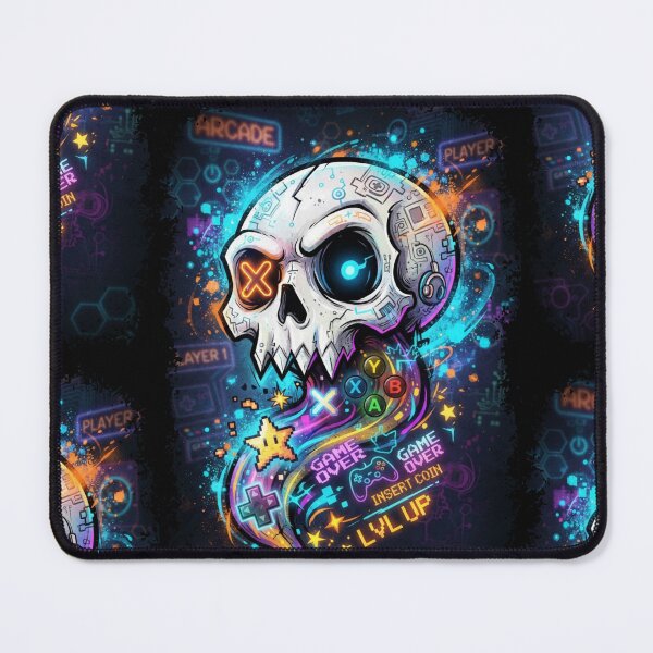 Item preview, Retro Arcade Gamer Skull Game Over Design designed and sold by Skulls & Calaveras.