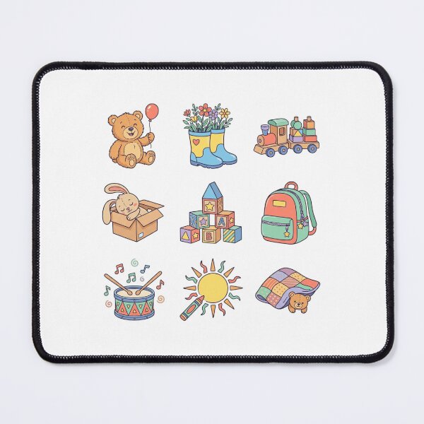 Item preview, Cute Pastel Nursery Toys Playroom Vintage Cartoon Sticker Sheet Pack designed and sold by mood-draftsman.