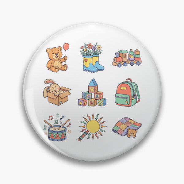 Item preview, Cute Pastel Nursery Toys Playroom Vintage Cartoon Sticker Sheet Pack designed and sold by mood-draftsman.
