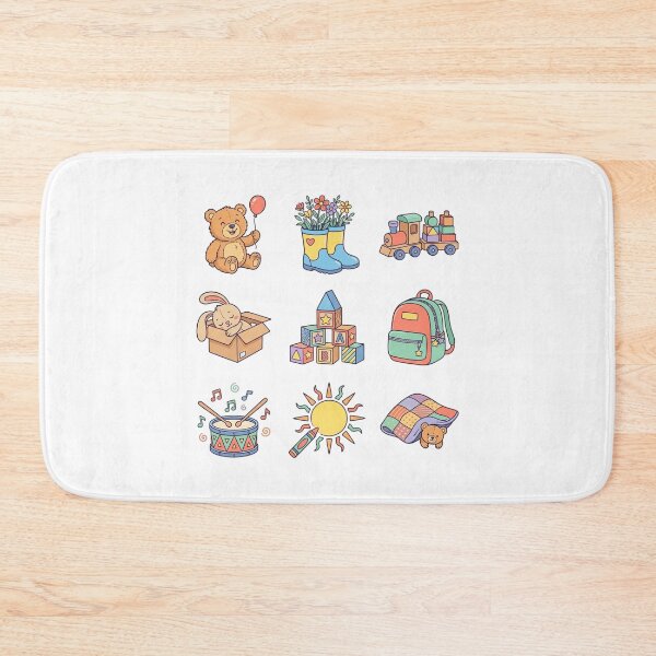 Item preview, Cute Pastel Nursery Toys Playroom Vintage Cartoon Sticker Sheet Pack designed and sold by mood-draftsman.