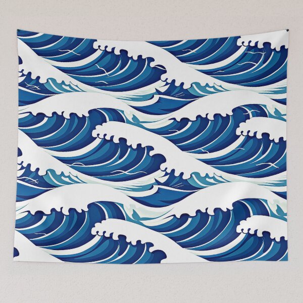 Item preview, Japanese Ocean Waves With White Seafoam Vintage Art designed and sold by DEC02.