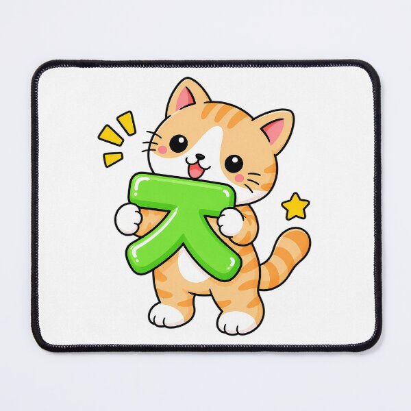 Item preview, Cute Orange Tabby Cat with Korean Hangul Letter ㅈ Kawaii Kitty designed and sold by NoopnyangStudio.