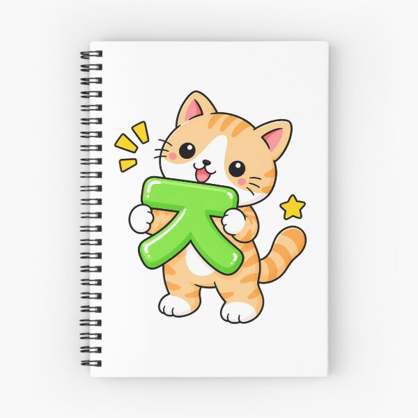 Item preview, Lindo gato atigrado naranja con la letra coreana Hangul ㅈ Kawaii Kitty designed and sold by NoopnyangStudio.
