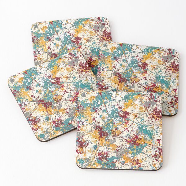 Item preview, Teal and Amber Splatter Action Abstract Art designed and sold by THE SPLATTERED HAUS BY SAGE BANKS.