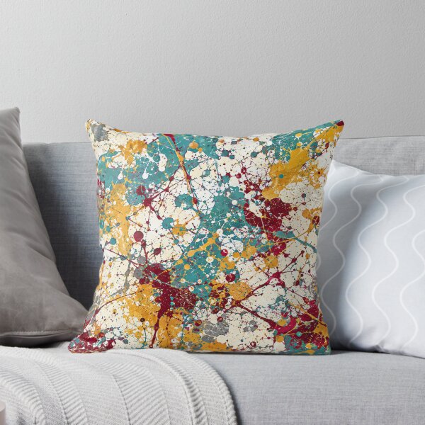Item preview, Teal and Amber Splatter Action Abstract Art designed and sold by THE SPLATTERED HAUS BY SAGE BANKS.