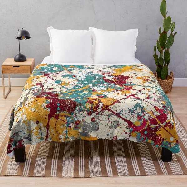 Item preview, Teal and Amber Splatter Action Abstract Art designed and sold by THE SPLATTERED HAUS BY SAGE BANKS.