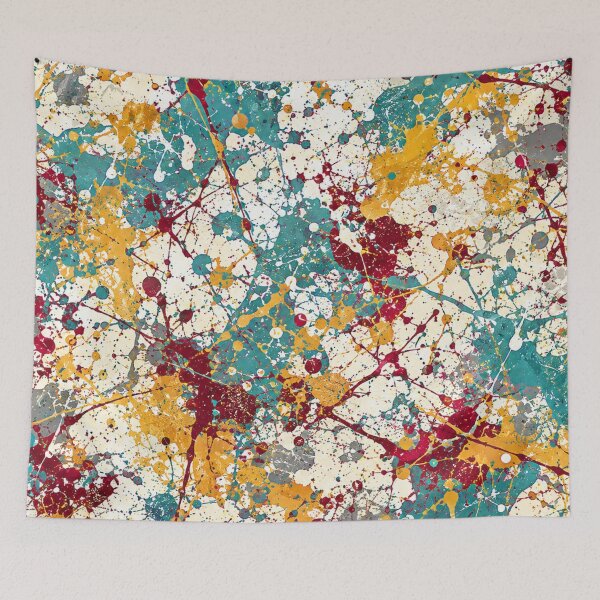 Item preview, Teal and Amber Splatter Action Abstract Art designed and sold by THE SPLATTERED HAUS BY SAGE BANKS.