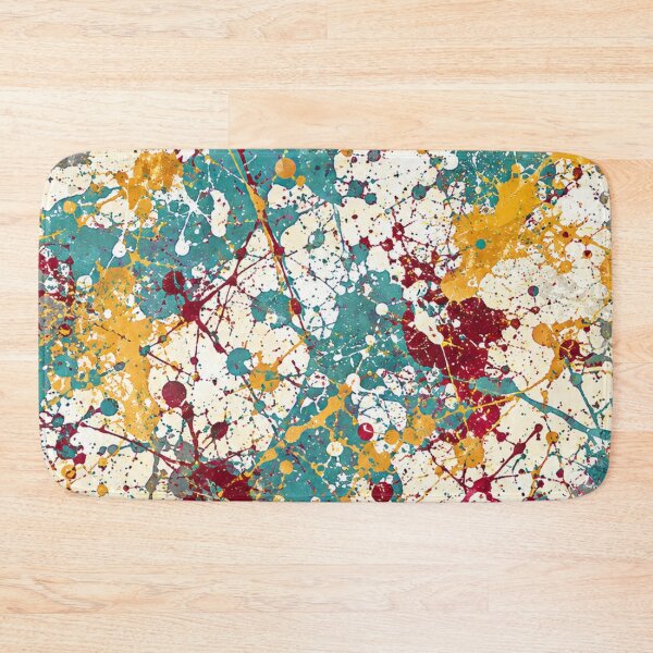 Item preview, Teal and Amber Splatter Action Abstract Art designed and sold by THE SPLATTERED HAUS BY SAGE BANKS.